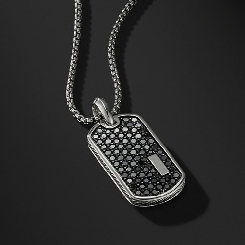 Full silver rhinestone dog tag - silver,